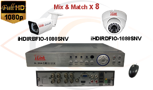 CCTV HD Security Camera System 5-in-1 1080p Standalone 8 Port DVR w/ 1080p HD Coax Cameras